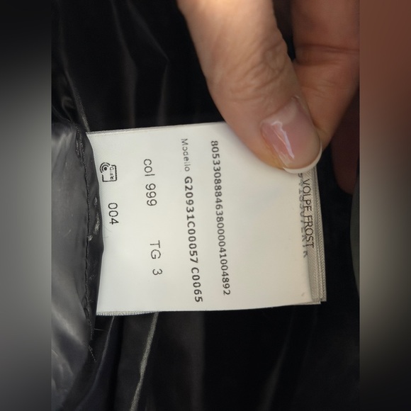 Moncler Fulmarus Fox Fur Trim Chevron Black Puffer Coat Large (3) - Picture 10 of 11